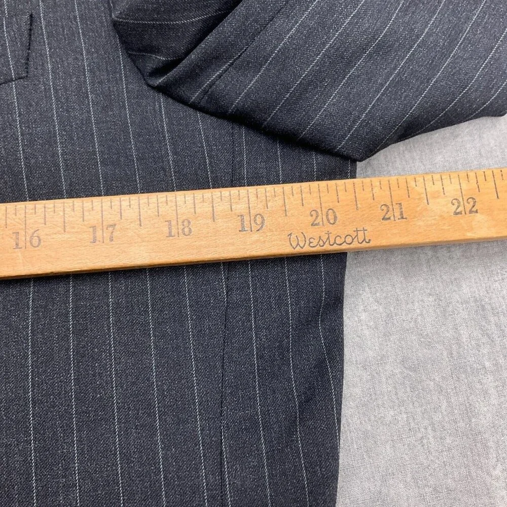 Brooks Brothers Blazer Men‎ 40L Gray White Pinstripe Super 110s Wool VTG